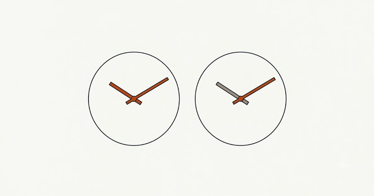 One clock shifting twice a year, the other fixed